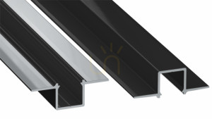 LED-profil LUMINES typ GAUDI svartlackerad utan perforering 2 m
