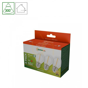Led Ball E27 230 V 1 W Cog Ww Clear Spectrum 3-pack