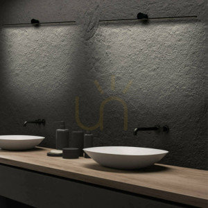 Zambelis LED-vägglampa 6W 3000K sandig svart aluminium IP44