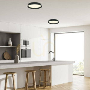 Plafond Zambelis svart matt LED 20W 3000K Ø38 cm