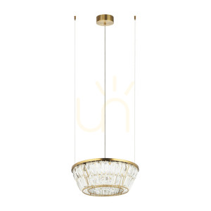Pendellampa Zambelis LED 27W 3000K antik mässing kristall 40 cm