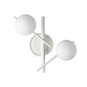 Vägglampa Ideallux Atlas 352008 vit glas/metall Ø30 cm