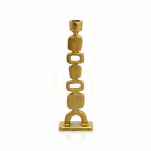 Ljusstake Totemo Guld M 30,5 cm Handgjord Inredningsdetalj