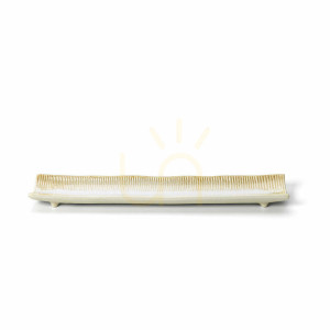 Lång tallrik Da Rocha vit honung 39 cm