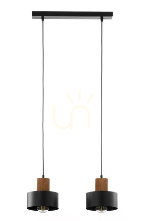 Taklampa Sigma RIF WOOD 2 svart/ljusbrun E27 justerbar höjd 41861