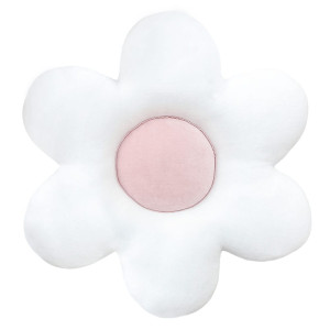 Coussin Marguerite en velours – blanc