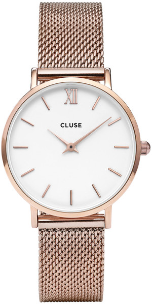 Zegarek Cluse CW0101203001 / Mesh Rose Gold/White / damski