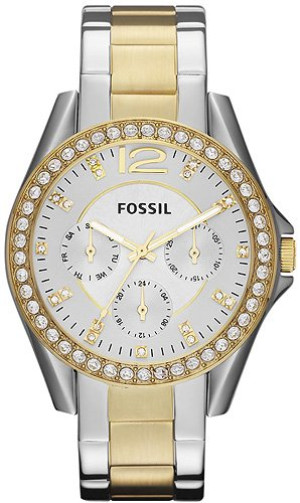Zegarek Fossil ES3204 / RILEY Bicolor Stainless Steel 37mm / damski