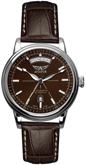 Zegarek Aviator V.3.20.0.140.4 / DAY-DATE / męski / pasek