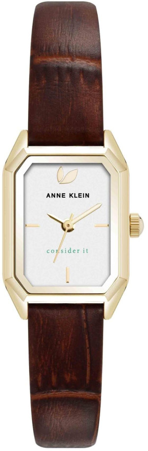 Zegarek Anne Klein AK-5148SVBN / Consider It Octagonal Leather Band Watch / damski