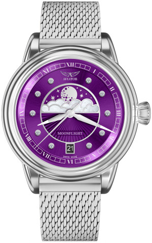 Zegarek Aviator V.1.33.0.361.5 / Douglas Moonflight Purple Diamonds / damski
