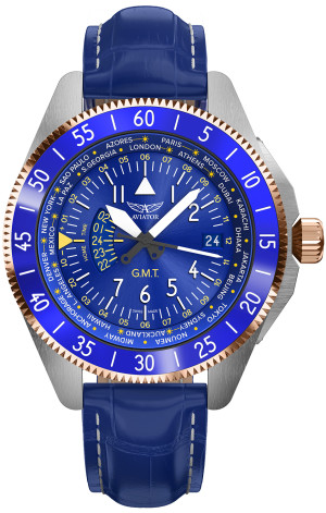 Zegarek Aviator V.1.37.3.308.4 / AIRACOBRA GMT / męski / pasek