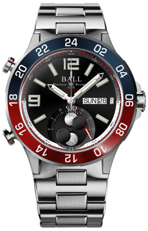 Zegarek Ball DG3220A-S1CJ-BK / Roadmaster Marine GMT Moon Phase (42mm) / męski