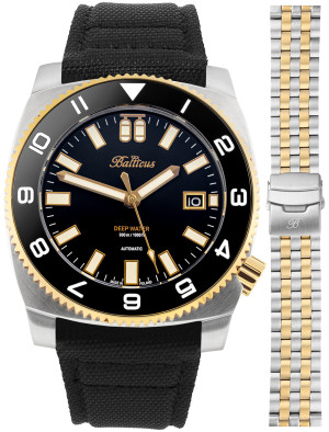 Zegarek Balticus BAL-DWBBC-P / Deep Water - czarny - bicolor - Limited Edition 75 szt / męski