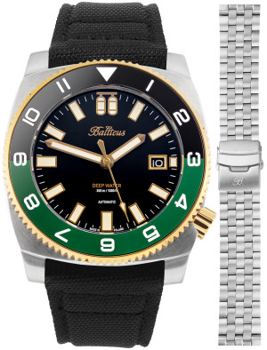 Zegarek Balticus BAL-DWRCBG-P / Deep Water - czarno-zielony - Limited Edition 50 szt / męski