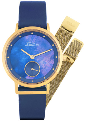 Zegarek Balticus BLT-BALNSGNBL-P / New Sky Gold Dark Blue Pearl - dodatkowa bransoleta / damski