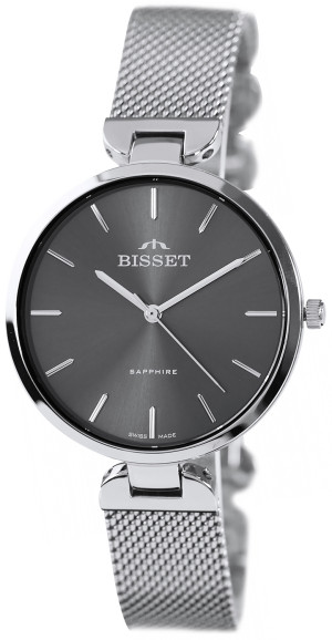 Zegarek Bisset BIS101 / BSBF28 srebrny grafit / damski / bransoleta