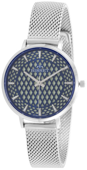 Zegarek Bisset BIS119 / BSBF32 srebrny granatowy / damski
