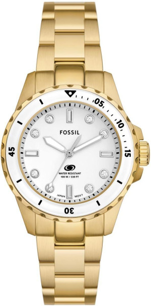 Zegarek Fossil ES5350 / BLUE DIVE Gold Stainless Steel 36mm / damski