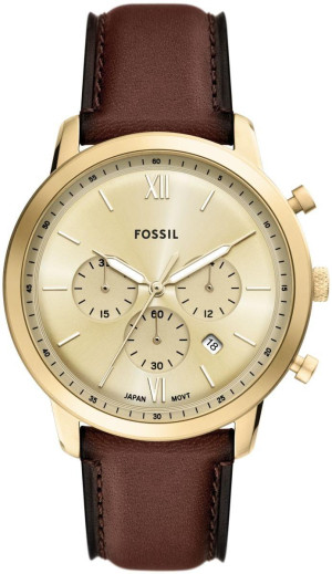Zegarek Fossil FS6113 / Neutra Chronograph Brown Leather Strap 44mm / męski