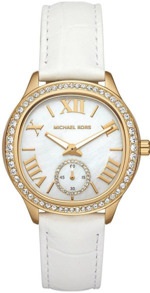 Zegarek Michael Kors MK4818 / Sage White Leather Strap 38mm / damski
