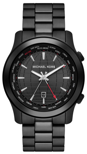 Zegarek Michael Kors MK9110 / RUNWAY Black Stainless Steel 45mm / męski