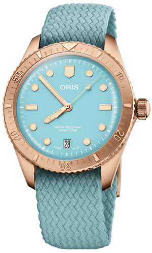 Zegarek Oris 01 733 7771 3155-07 3 19 02BRS / DIVERS SIXTY-FIVE COTTON CANDY Turquoise Blue / unisex