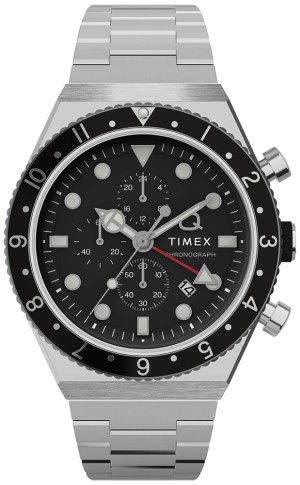 Zegarek Timex TW2V69800 / Q Timex Three Time Zone Chronograph 40mm / męski