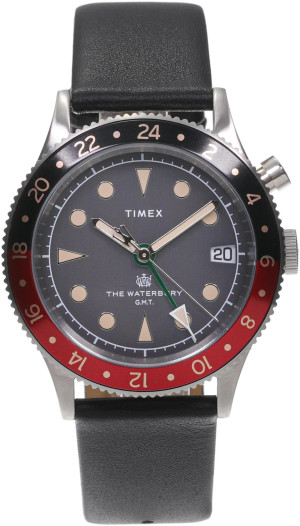 Zegarek Timex TW2V74100L / Waterbury Traditional GMT 39mm Leather Strap / męski