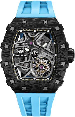 Zegarek Tsar Bomba TB8209CF-04 / Elemental Carbon Fiber Automatic Black Blue / męski