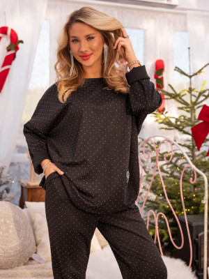 PROMOCJA. Bluza błyszcząca oversize - czarny