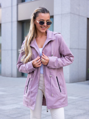 PROMOCJA. KURTKA parka z kieszeniami na guzik ELSA - blush