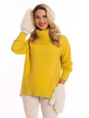SWETER z golfem MELISANDE - Cytryna