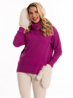 SWETER z golfem MELISANDE - Fiolet