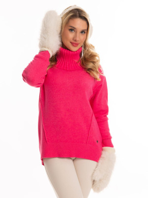 SWETER z golfem MELISANDE - Fuksja