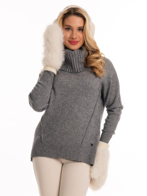 SWETER z golfem MELISANDE - Szary