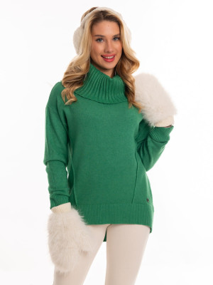 SWETER z golfem MELISANDE - Szmaragd