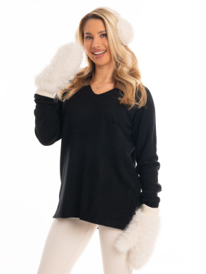SWETER z kieszonką MIRELL - Czerń
