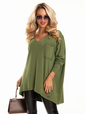 SWETER z kieszonką MIRELL - Khaki