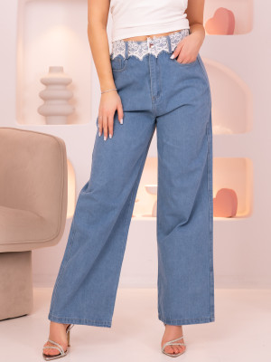 Spodnie JEANSY Wide Leg KORONKA MARITA - Blue