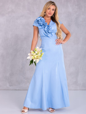 Sukienka błyszcząca maxi Ginevra - baby blue