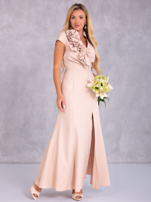 Sukienka błyszcząca maxi Ginevra -beige