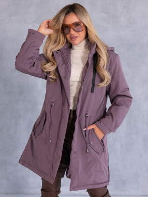 Kurtka parka z kapturem MACY - violet