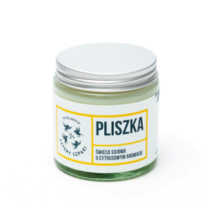 Naturalna Świeca Sojowa, Cytrynowa - PLISZKA  - Cztery Szpaki