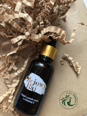 Naturalny Olejek Do Twarzy i Włosów z Pestek Malin z Witaminą E - Olejowy Raj - 30 ml