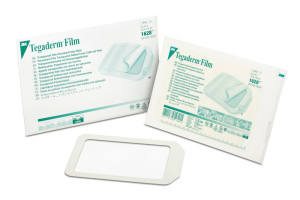 Opatrunek 3M™ Tegaderm™ Film, plaster foliowy, przezroczysty z ramką