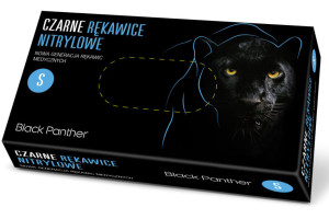 Rękawiczki nitrylowe czarne, medyczne BLACK PANTHER (100 szt.) XS, S, M, L, XL