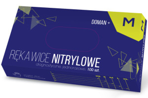 Rękawiczki nitrylowe medyczne niebieskie DOMAN (100 szt.) XS, S, M, L, XL