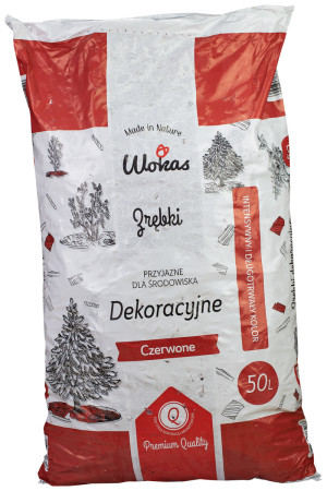 Zrębki dekoracyjne czerwone 50L