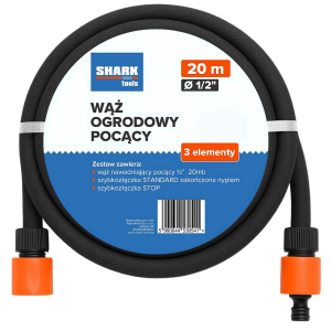 Nawadniający wąż ogrodowy pocący kroplujący 1/2" 20m Shark Tools